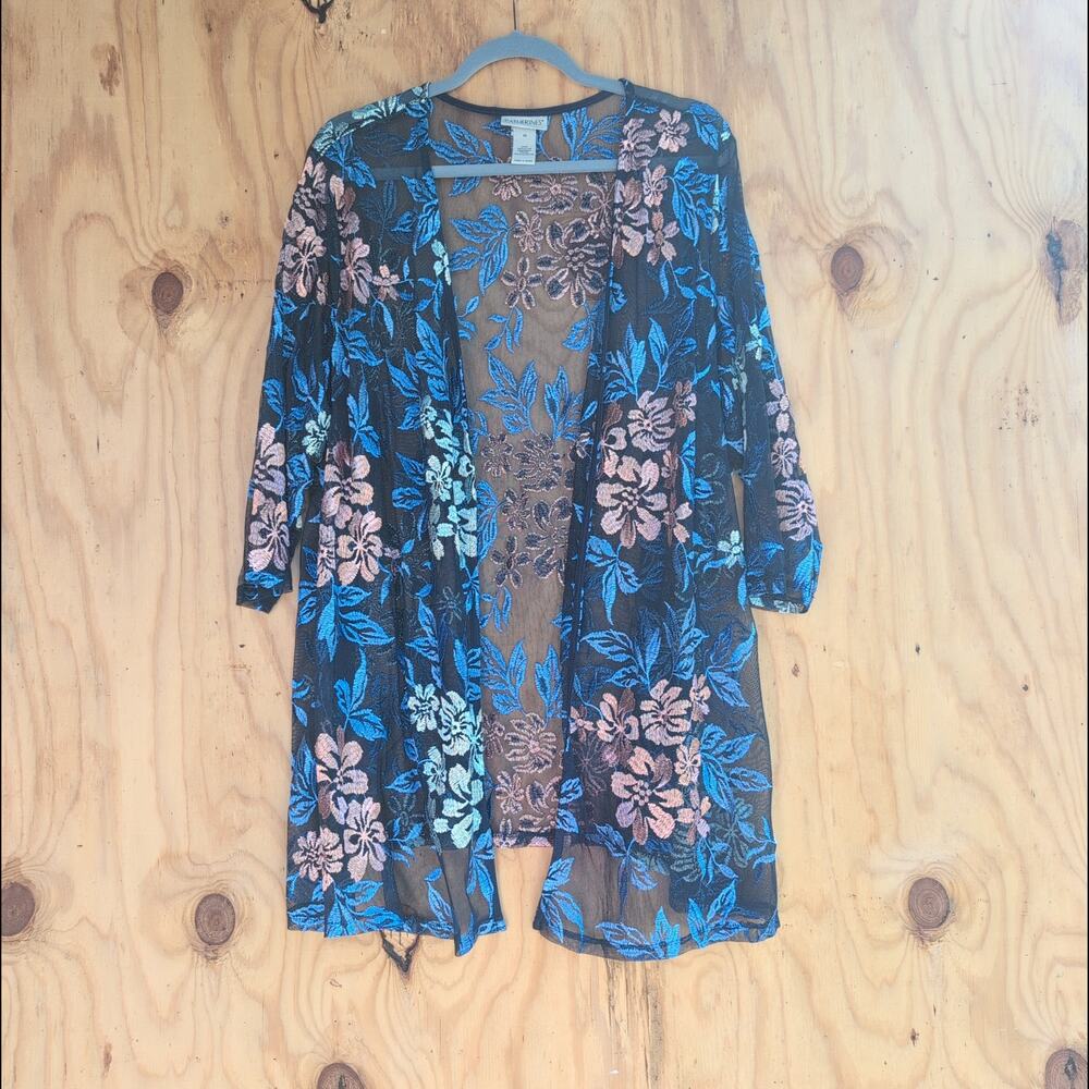 Catherine's Sheer Lace Fairy Romantic Embroidered Duster Women's 1X
